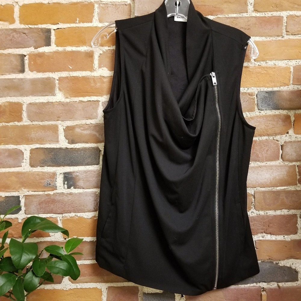 DKNY asymmetrical zip vest